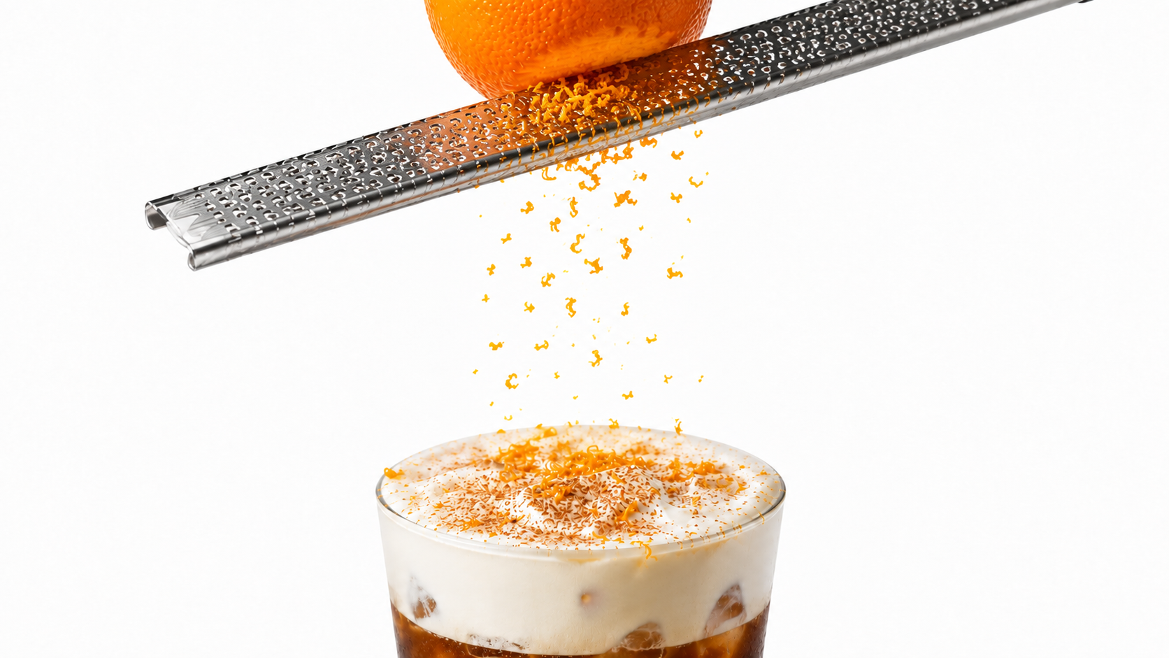 Mont Blanc orange zest garnish